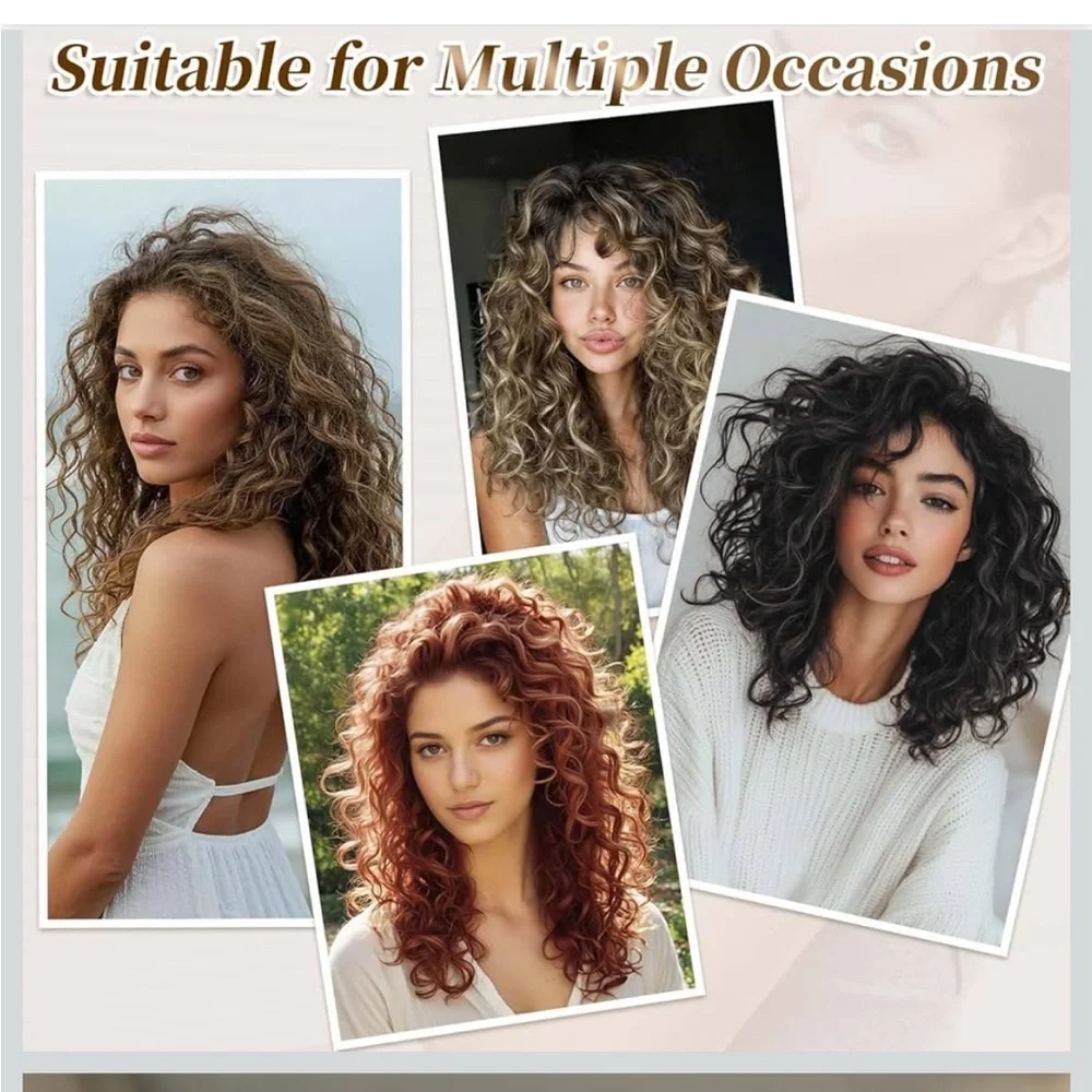 Vizfrucean 16 inch 4 piece clip in hair extensions dark brown